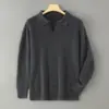 Suéter Bai Cai Rong Otoño Invierno 100% Lana para Hombre Cuello de Gaviota Jersey Grueso Suéter Holgado Casual de Punto Capa Base