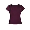 Camiseta Estilo Desejo Puro para Mulheres, Manga Curta com Gola U, Nova para o Verão, Top Curto Sexy Slim Fit com Ombros Normais, Camiseta de Base
