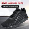 Novos Sapatos de Combate a Incêndio Masculinos Tecido Respirável Ultraleve Tênis de Corrida Pretos Sapatos para Treinamento Físico ao Ar Livre