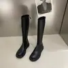 Novas botas de cavaleiro slim fit para pessoas baixinhas, botas longas elásticas estilo britânico para outono e inverno, botas estilo coreano, tênis de cano alto modernos que aumentam a altura