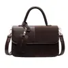 Bolsa Quadrada Pequena Simples de Cor Contrastante Moda Outono e Inverno 2024 Nova Bolsa de Mão Casual da Moda Bolsa de Ombro Transversal Retrô