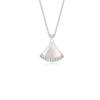 Collar de Plata de Ley s925 Falda Pequeña Hebilla Original Versátil Elegante Celebridad de Internet ins Abanico Simple Falda Blanca Fritillaria