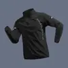 Camiseta Esportiva Meio Zíper Transfronteiriça Masculina, Primavera e Outono Secagem Rápida Manga Longa Esportiva Ciclismo Top para Exterior, Treinamento de Corrida de Outono