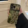 Funda de teléfono vintage con tono verde para pintura al óleo, adecuada para iPhone 17 Pro, Apple 16, anticaída, cobertura total, funda suave de alta gama 15