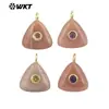 Wt-P2021 Triángulo Geométrico Piedra Preciosa de Colores Circonio de Colores Incrustado Colgante Pequeño Pendientes Hechos a Mano para DIY Accesorios de Joyería