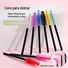 Nova escova de cílios de nylon com haste curta, escova colorida para cílios, haste preta, portátil, universal, ferramentas de maquiagem