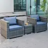 Sofá de Ratán para Exteriores, Impermeable, Protección Solar, Ocio, Silla Doble de Ratán de Hierro Forjado, Juego de Muebles para Exteriores, Balcón, Aire Libre