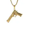 Fabricantes de fontes de joias Haiteng aço titânio fundição modelo de pistola pingente aço inoxidável maré masculina personalidade colar fabricantes lote direto