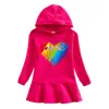 Nuevo Vestido Sudadera con Capucha para Niños Primavera y Otoño 2023 Dibujos Animados Niña Bebé Algodón Casual Estilo Occidental