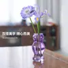 Jarrón de Vidrio de Color de Alta Gama, Jarrón Circular de Boca Ancha, Recipiente para Arreglos Florales Hidropónicos, Decoración Personalizada para el Hogar, Botella de Aromaterapia