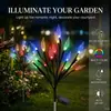 Cadena de Luces de Rama Insertada en el Suelo, Impermeable, Alimentada por Energía Solar, para Exteriores, Transfronteriza; Luces de Suelo con Hojas y Flores; Luces Decorativas para Jardín Exterior; Luces para Césped