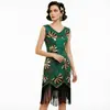 P-4GG Estoque Novo Vestido Sequin Retrô Anos 1920 Gatsby Sem Mangas Decote V Vestido de Festa à Noite Baile de Dança