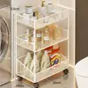 Estante de almacenamiento junto a la lavadora, estante de almacenamiento multifuncional con drenaje para el baño, estante de almacenamiento multicapa móvil para el inodoro