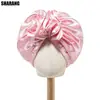 Gorro de Satín Más Vendido de Amazon, Turbante Floral para Mujer Estilo Europeo y Americano con Nudo Retorcido, Gorro de Dormir para Cuidado del Cabello de Seda Artificial