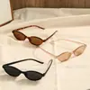 Gafas de sol ovaladas de montura estrecha, únicas y modernas, para mujer, alta calidad, protección solar para la playa transfronteriza, protección UV, gafas de sol de celebridad de internet