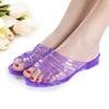 Chinelo Antiderrapante Cristal Princesa Transparente de Salto Médio para Banheiro Feminino, Banho, Uso Doméstico, Sandálias Antiderrapantes de Sola Grossa para Adultos