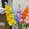 Jacinto de Tallo Único Delphinium Flor Artificial Modelo Nuevo Violeta Decoración de Salón de Bodas Arreglo Floral Flor de Seda