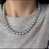 Collar de Perlas Shijia con Circonita Simple para Mujer, Lujo Ligero, Atmosférico, Cadena para Clavícula Versátil, Nueva Cadena de Cuello China con Perlas