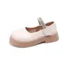 Calçados Infantis de Couro para Comércio Exterior Tendência 2026 Outono Novo Estilo Crianças Pretos Performance Casuais Sapatos Estilo Coreano Meninas Mocassins