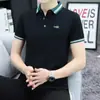 Camiseta Polo Masculina de Manga Curta Camisa Básica Nova Roupa Masculina de Verão Camisa Casual com Gola Camiseta Top Masculino Atacado