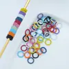 Joias DIY gravação argola aberta chaveiro anel de gravação círculo redondo acessórios coloridos anel de conexão verniz de cozimento atacado