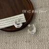 Aretes de Letra C Plisados Irregulares de Plata Esterlina S925 Estilo Minimalista Personalidad Aretes de Moda