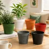 Mini Vaso de Flor de Cerâmica Imitação, Plástico Anti-Queda Montado no Carro Vaso de Flor Falso de Terracota para Suculentas, Vaso de Plantio de Planta em Vaso de Natal, Transfronteiriço