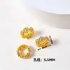 Acessórios de cristal DIY para pulseiras, contas espaçadoras douradas com areia, materiais para joias banhados a ouro cobre e acessórios de cordão feitos à mão