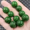 Contas redondas de jade verde seco Contas soltas de jade Relevo de esmeralda Contas Ruyi 18mm pulseira colar contas de joalheria