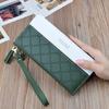 Nova Clutch Bag Carteira Feminina Feminino Longo Zíper Tassel Estilo Coreano Cor de Contraste Xadrez Grande Capacidade Carteira Bolsa de Telefone Móvel