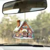 Casa de Açúcar Neve de Natal Pingente de Feriado Transfronteiriço Acrílico Plano Decoração de Interior de Carro Pingente de Chaveiro