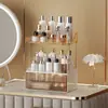 Nova caixa de armazenamento de cosméticos com toque de luxo, prateleira de gaveta de camada dupla para uso doméstico, suporte de armazenamento de skincare para penteadeira