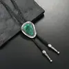 Corbata de Bolo con Piedra de Color Irregular Estilo Vaquero Occidental Colgante de Piedra Preciosa Moda Masculina Venta al por Mayor Transfronteriza
