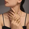 Rueda de la fortuna estilo europeo y americano anillo de bobinado de rosca en forma de S acero inoxidable chapado en oro real de 18 quilates anillo para el dedo joyería de moda