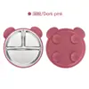 Plato Dividido de Silicona para Niños Transfronterizo con Diseño de Oso, Desmontable de Acero Inoxidable 304 con Ventosa, Juego de Vajilla de Silicona para Bebé