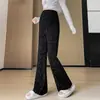Calça de Maternidade Primavera e Outono Roupa Externa 2026 Nova Malha Bolinhas Calça Flare Petite Outono Micro Flare Calça Longa Petite