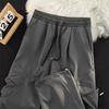 Pantalones Holgados Drapeados Americano Retro High Street Color Puro Primavera y Otoño Talla Grande Pierna Ancha Rectos Barrido de Piso Versátiles Pantalones Casuales para Hombre
