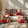 Fronha Personalizada Transfronteiriça 2026 com Flores e Borboletas, Estilo Nórdico Borboleta Floral Abstrato Colorido