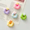 Adornos Pequeños Hechos a Mano de Resina DIY con Pegamento de Crema, Flores Simuladas, Donas en Forma de Corazón, Llaveros, Colgantes para Bolsos