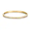 Pulsera de Moda Bicolor Oro y Acero con Diamantes Completos de Lujo Ligero, Joyería Versátil de Acero Inoxidable Simple y Única para Mujer