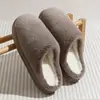 Pantuflas de Algodón para Mujer Invierno Nuevo Hogar Interior EVA Suela Gruesa Antideslizante Pareja Cálidas Domésticas Pantuflas de Algodón con Forro Polar para Hombre