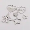 Pendente Minimalista Irregular Cruzado Flor Coração Rosto Solar em Formato de Pingente DIY Colar Artesanal Pingente de Liga