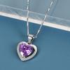 E-commerce transfronterizo Collar Eternal Heart Love colgante de cristal azul en forma de corazón niñas Cadena clavicular de diamantes fabricantes venta al por mayor