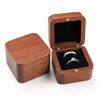 Caja de joyería de nogal negro, caja de almacenamiento para anillos, collares y pendientes, caja de almacenamiento ovalada de madera, adecuada para accesorios de compromiso y propuesta