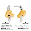 Anillo de Cuerda de Acero Inoxidable Jingqiao Pendientes Dorados Otoño e Invierno Lujo Ligero Joyería de Alta Gama Transfronteriza Diseño de Nicho