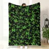 Amazon Tk Best-Seller Transfronterizo Simple Verde Artístico Manta de Siesta Manta de Franela Trébol de la Suerte Funda de Manta