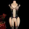Lingerie sexy de rede transfronteiriça, estilo hot girl transparente, sem precisar tirar a roupa, body sexy de peça única com strass, Verão 2026