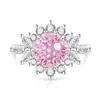 Anillo de Girasol de Diamante de Alto Carbono Cortado en Fuegos Artificiales de Piedras Preciosas de Colores Más Vendido en Tiktok para Mujeres, Anillo de Moda y Versátil, Dropshipping de Transmisión en Vivo