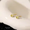 Pendientes de Plata de Ley S925 Zirconio Amarillo Super Brillante Forma de Cubo de Azúcar para Mujer 2025 Nueva Moda Elegantes para Ropa de Trabajo Pendientes Pequeños para Perforación