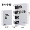 Decoração simples de livro falso em inglês preto, branco e cinza para decoração suave de casa, adereço de exibição, fundo popular para fotos, livro de simulação dobrável